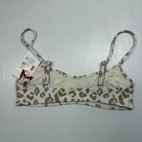 Solid & Striped Elsa Gold Leopard Beachy Sexy Swimsuit Bikini Top Size S - Picture 9 of 10